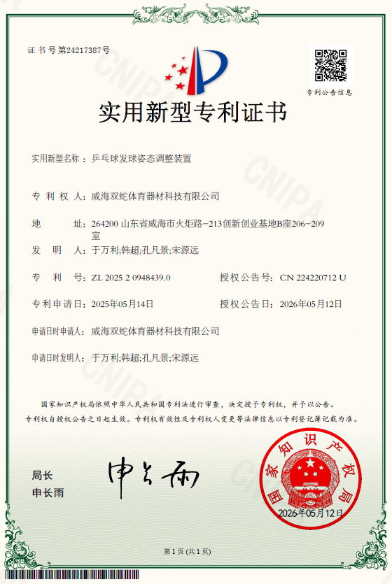 乒乓球发球姿态调整装置